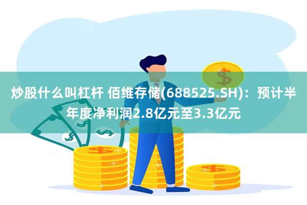 炒股什么叫杠杆 佰维存储(688525.SH)：预计半年度净利润2.8亿元至3.3亿元