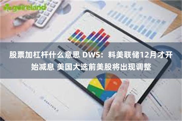 股票加杠杆什么意思 DWS：料美联储12月才开始减息 美国大选前美股将出现调整