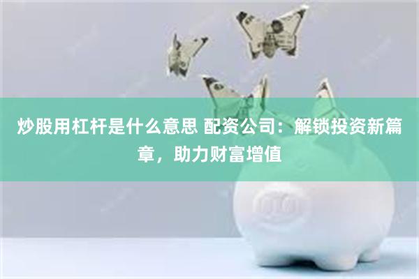 炒股用杠杆是什么意思 配资公司：解锁投资新篇章，助力财富增值