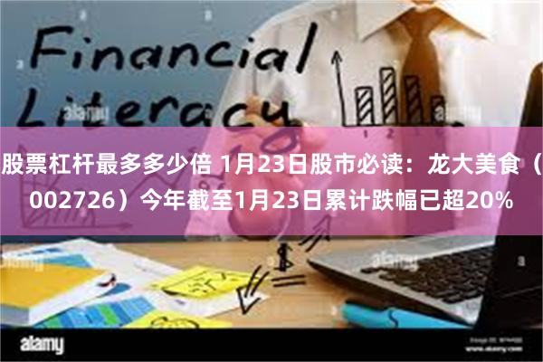 股票杠杆最多多少倍 1月23日股市必读：龙大美食（002726）今年截至1月23日累计跌幅已超20%