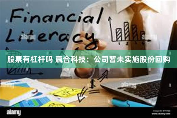 股票有杠杆吗 赢合科技：公司暂未实施股份回购